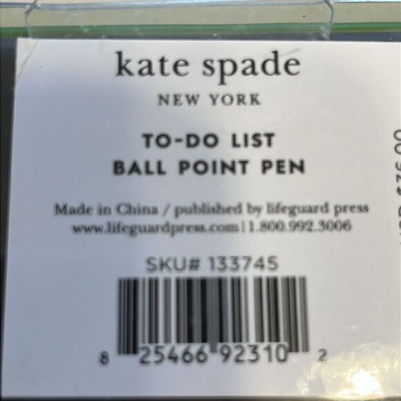 Kate Spade New York To Do List Polka Dot Ball Point Pen  Black Ink Pull Off Lid - Picture 4 of 13